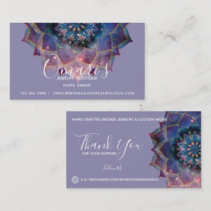 Boho Nebula Blüte Mandala-Design Visitenkarte