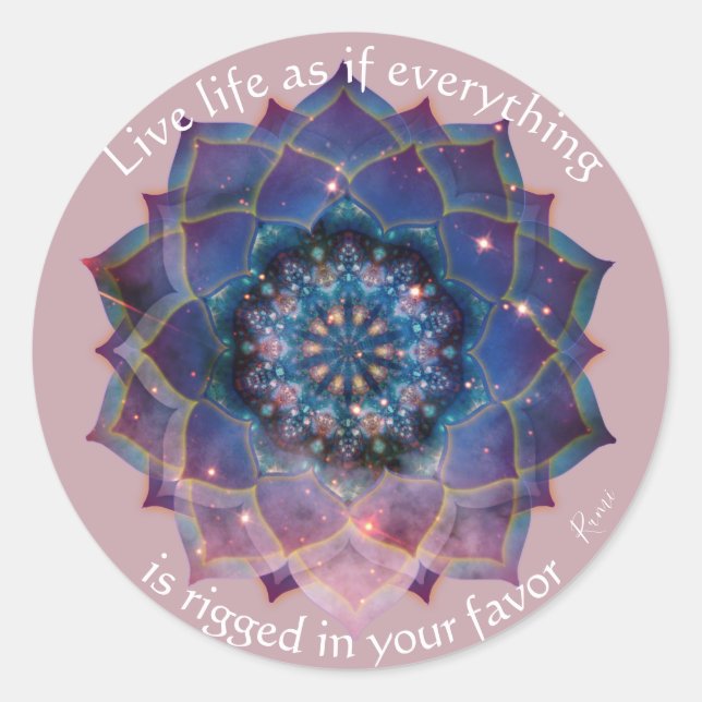 Boho Nebula Mandala, Mystik Runder Aufkleber (Vorderseite)