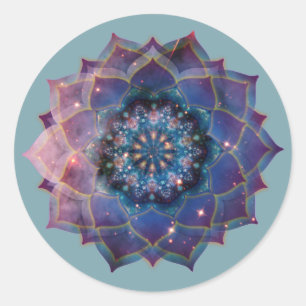 Boho Nebula Mandala, Mystik Runder Aufkleber