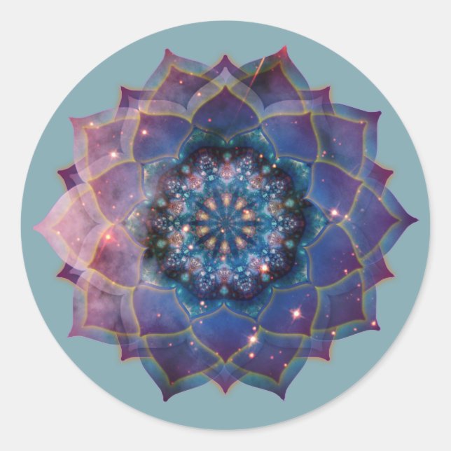 Boho Nebula Mandala, Mystik Runder Aufkleber (Vorderseite)