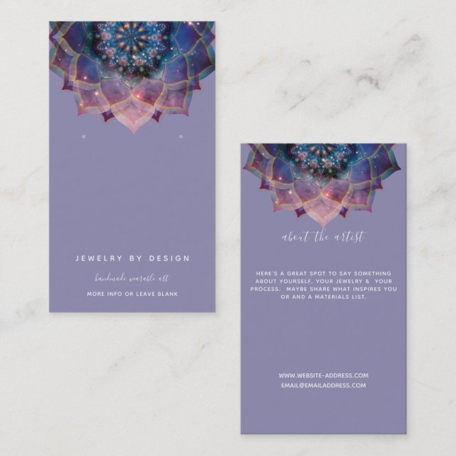 Boho Nebula Mandala, Mystik Visitenkarte (Vorne/Hinten)