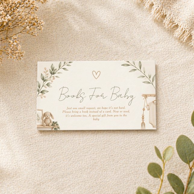 Boho Nesting Party Bücher für Baby Karte (Von Creator hochgeladen)