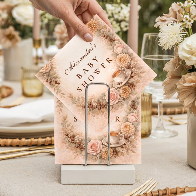 Boho Neutral A Baby Is Brewing Baby Shower Serviette (Von Creator hochgeladen)