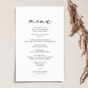 Boho Neutral Blush Elegantes Hochzeitsmenü