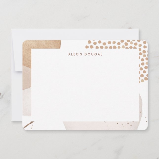 Boho Neutral Bohemisch Beige Tonal Personalisiert  Mitteilungskarte (Vorderseite)
