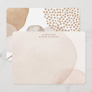 Boho Neutral Bohemisch Beige Tonal Personalisiert Mitteilungskarte