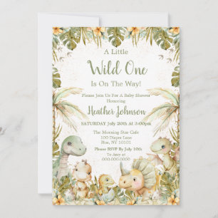 Boho-Neutral-Dinosaur-Baby-Shower Einladung