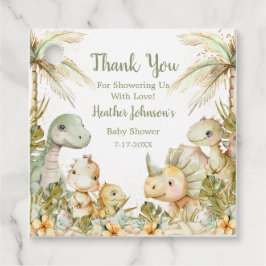 Boho Neutral Dinosaur Babydusche Geschenkanhänger