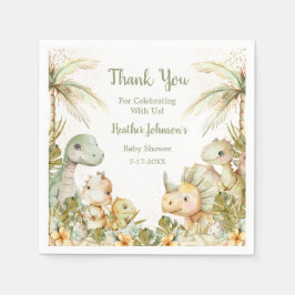 Boho Neutral Dinosaur Babydusche Serviette