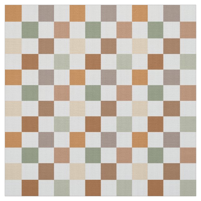 Boho Neutral Earthy Checker Checkerboard Checkered Stoff (Muster)
