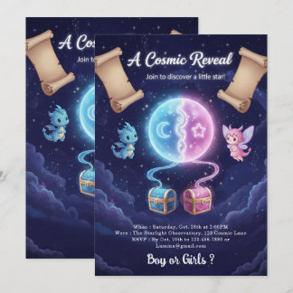 Boho Neutral Gender Reveal Invitation