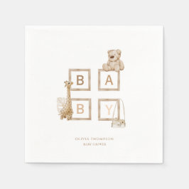 Boho Neutral-Holzblockbuchstaben Serviette