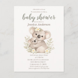 Boho Neutral Koala Baby Shower Postkarte