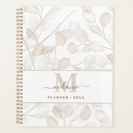 Boho Neutral Lunaria Individuelle Name Initial Planer