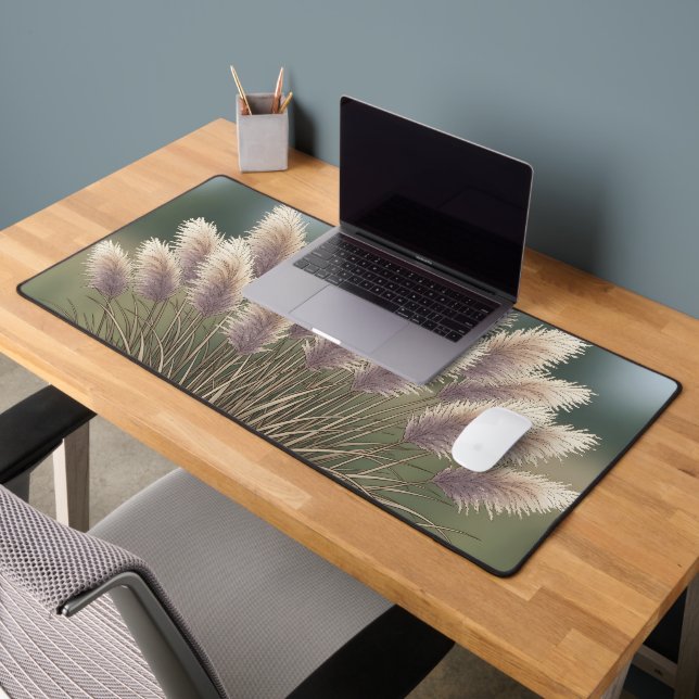 Boho Neutral Pampas Grass Illustration Schreibtischunterlage (Büro 2)