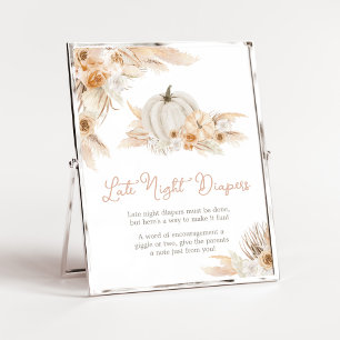 Boho Neutral Pumpkin Spate Night Diapers Poster