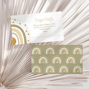 Boho Neutral Rainbow Diaper Raffle Umschließkarte Begleitkarte