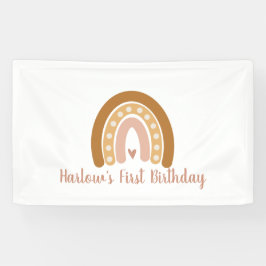 Boho Neutral Rainbow Personalisiert Banner