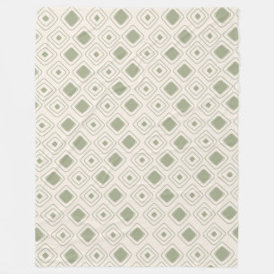Boho Neutral Sage Tribal Geometrisches Aztec Muste Fleecedecke