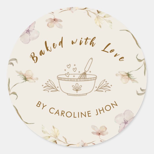 Boho Neutral	Vintage Backen Aufkleber | Cookie-Tru (Vorderseite)