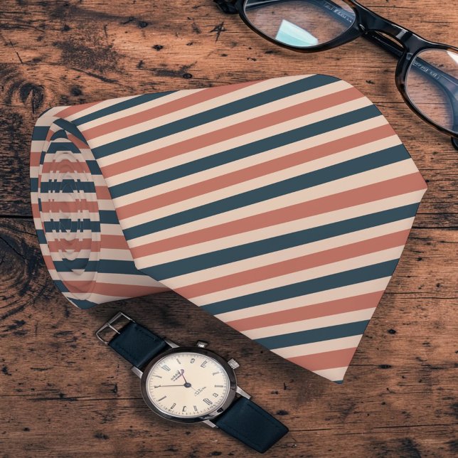 Boho neutrale farbige Streifen Krawatte (Von Creator hochgeladen)