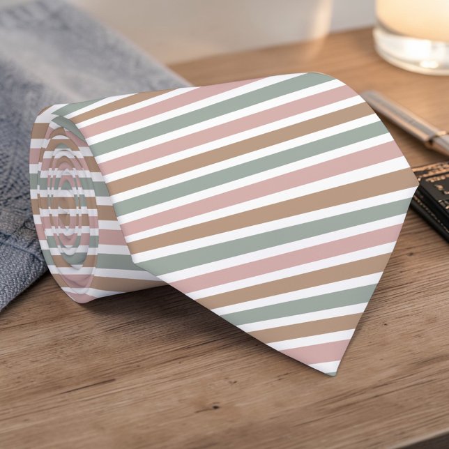 Boho neutrale farbige Streifen Krawatte (Von Creator hochgeladen)