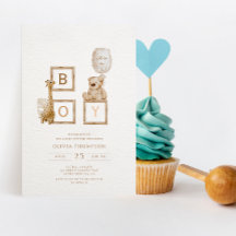 Boho neutrale Holzblockbuchstaben Es ist eine Boy-