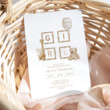 Boho neutrale Holzblockbuchstaben Es ist eine Mädc