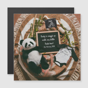 Boho-Neutrale Panda-Schwangerschaftsankündigung  Magnetkarte