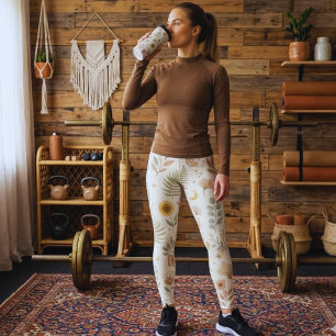 Boho neutrale Regenbogen-Leggings erdige botanisch Leggings