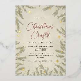 Boho neutrale Weihnachtshandwerk Einladung
