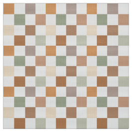 Boho Neutrales Erdiger Schachbrettmuster Kariert Stoff