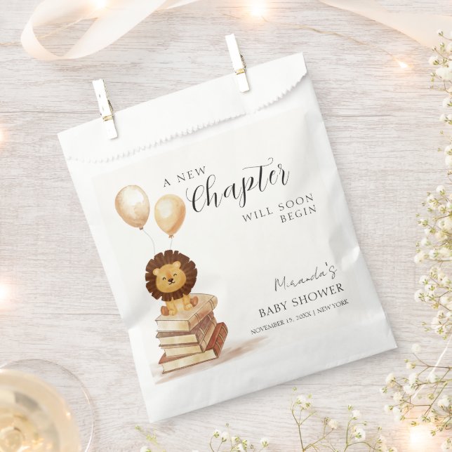 Boho New Chapter Wild Lion Balloon Baby Shower Geschenktütchen (Ausgeschnitten)