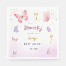 Boho Niedlich Watercolor Pink Butterfly Babydusche