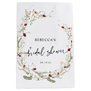 Boho Niedliche Wildblumen Brautparty Medium Gif Mittlere Geschenktüte