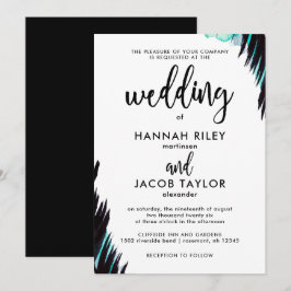 Boho Nights Black and White Wedding Einladung