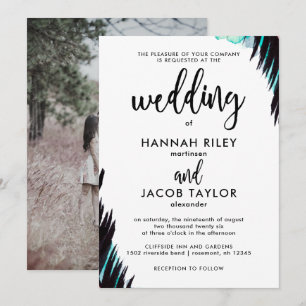 Boho Nights Foto Black and White Wedding Einladung