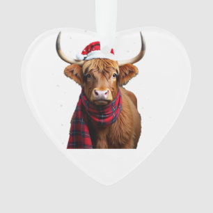Boho Noël T-Shirt Vache des Highlands de Noël (1)