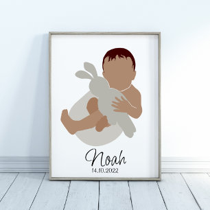 Boho Nouveau-né Baby Nom du garçon Poster de la pé