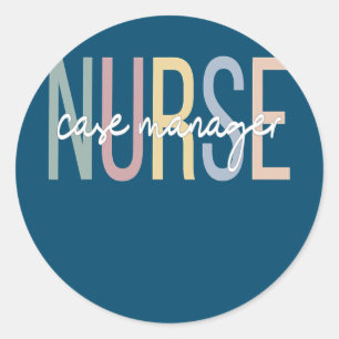 Boho Nurse Case Manager Pflege von Fällen Runder Aufkleber