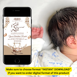 Boho Nursery Baby Boy Muslim Faire-part de naissan