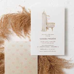 Boho Nursery Chic Girl Baby shower Invitation