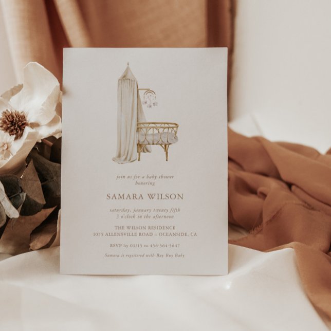 Boho Nursery Chic Girl Baby shower Invitation (Créateur téléchargé)