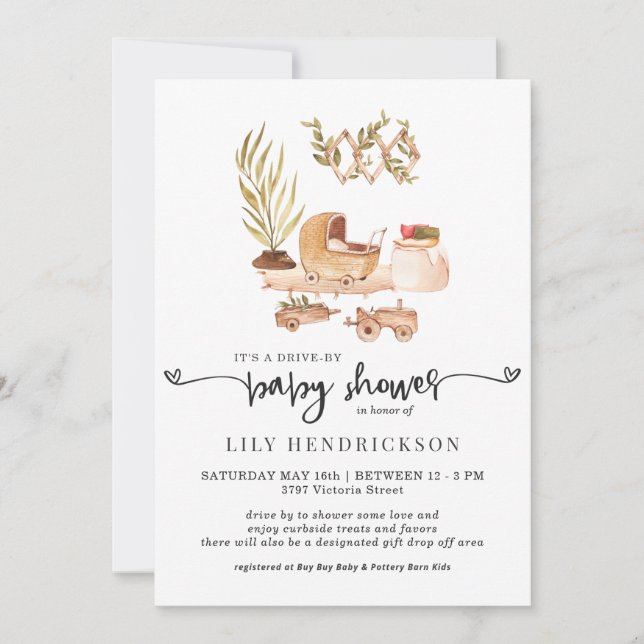 Boho Nursery | Invitation au Baby shower sur comma (Devant)