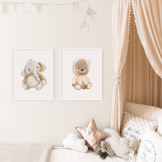 Boho nursery mignon animaux d'aquarelle (Créateur téléchargé)