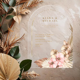 Boho-Oase Hochzeit Transparent ID959 Acryleinladungen