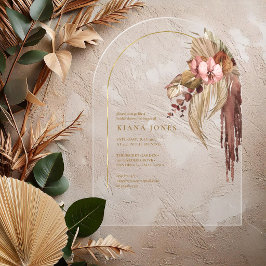 Boho-Oase Hochzeitsflorales Brautparty-Einladung I Acryleinladungen