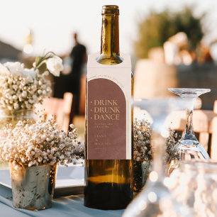 Boho Oasis Wedding Drink Betrunken Dance ID959 Flaschenanhänger