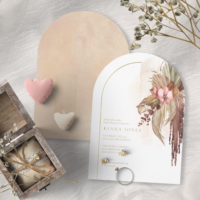 Boho Oasis Wedding Floral Brautparty Arch ID959 Einladung (Von Creator hochgeladen)