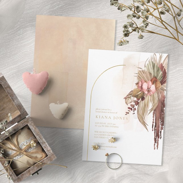 Boho Oasis Wedding Floral Brautparty ID959 Einladung (Von Creator hochgeladen)